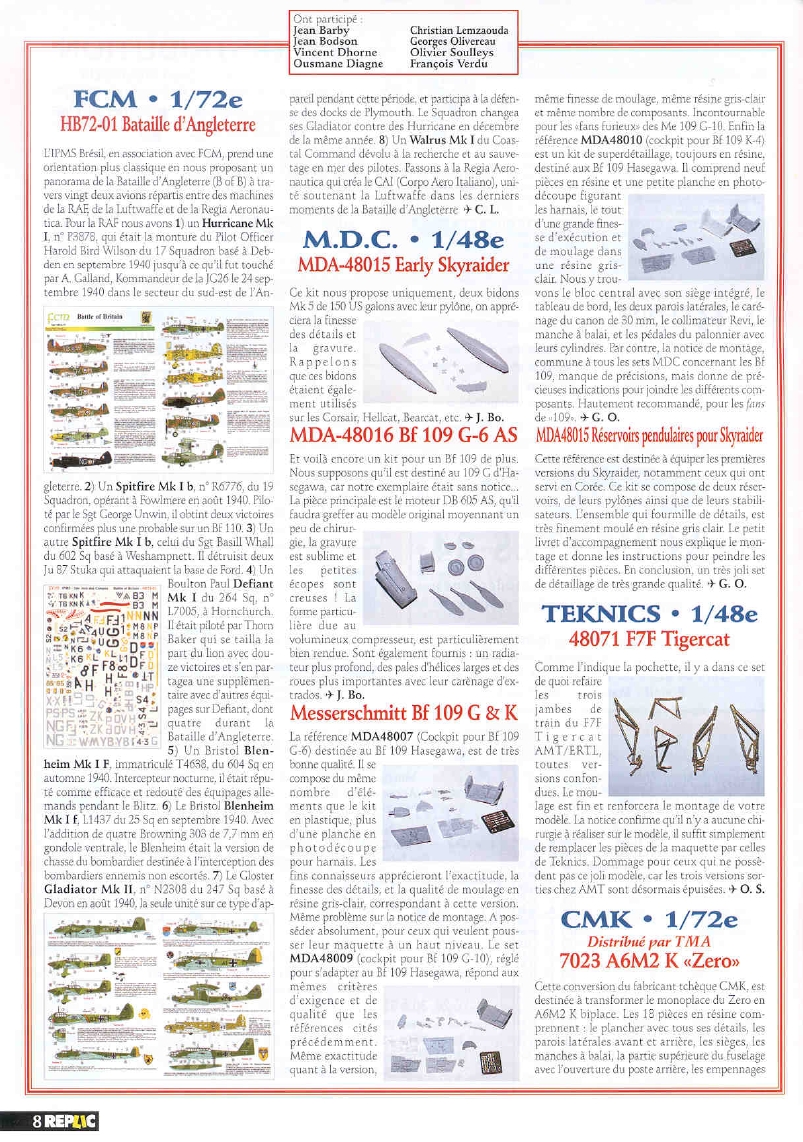 Replic 113 - SV 4 Stampe, Do 17, A6M5, LeO C30 autogire, Technic-Acryl